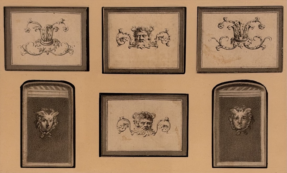 Mascarons et ornements grotesques, miniatures XVIIIème-photo-3
