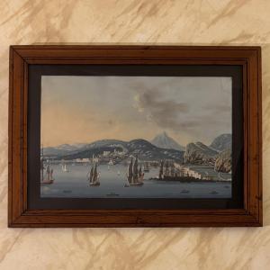 Souvenir du Grand Tour, gouache Napolitaine XIXème