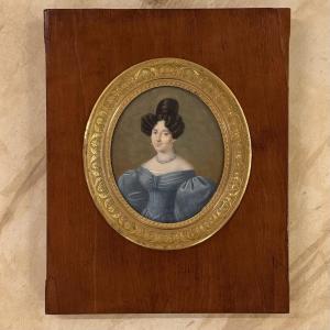 Portrait Of A Lady, Ca. 1830, Large Miniature