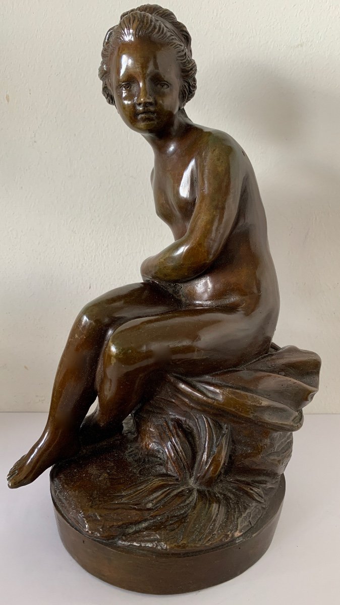 Sculpture En Bronze Représentant Une Jeune Fille -photo-4