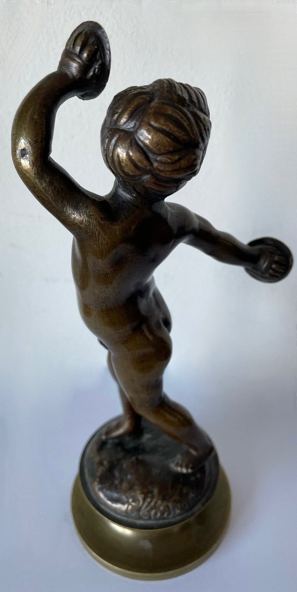 Chérubin Musicien , Sujet En Bronze -photo-4