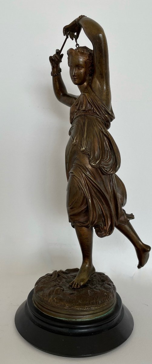 La Musicienne , Sculpture En Bronze Signée Machault-photo-8