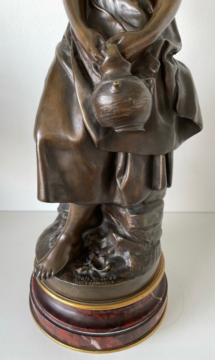 The Water Carrier, Bronze Sculpture On A Rotating Base-photo-4