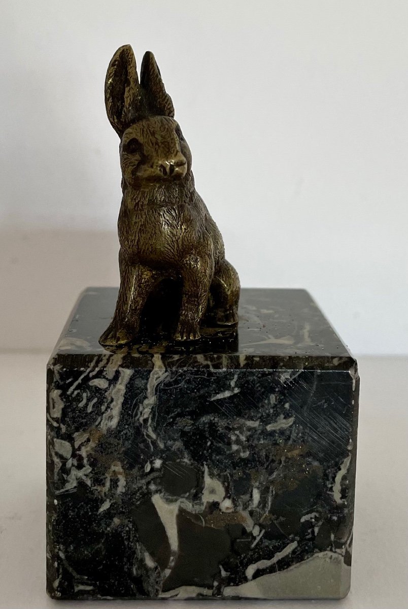 Small Bronze Subject Representing A Rabbit-photo-2