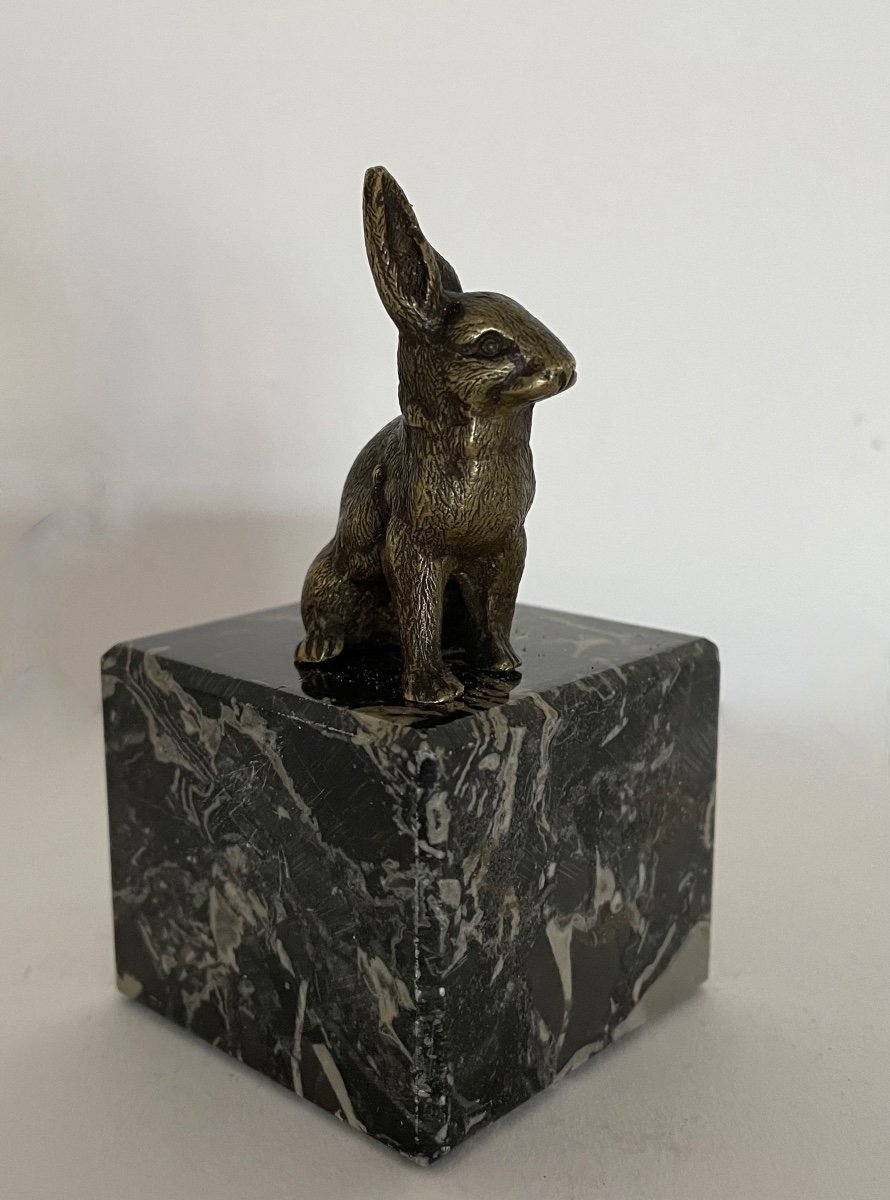 Small Bronze Subject Representing A Rabbit-photo-3