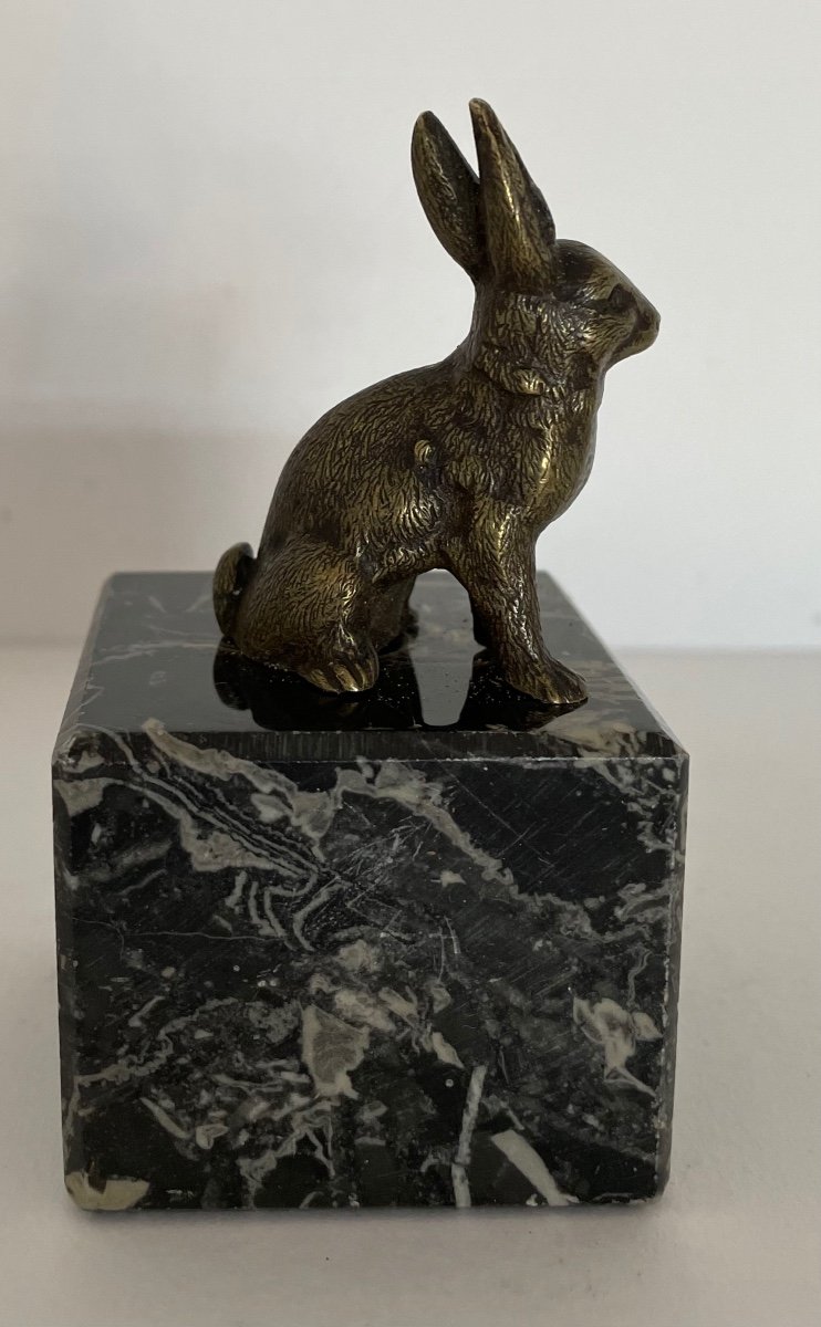 Small Bronze Subject Representing A Rabbit-photo-4