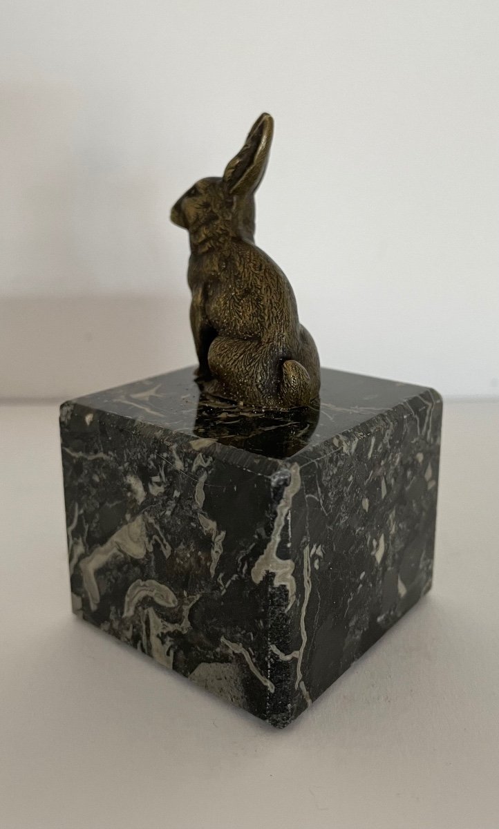 Small Bronze Subject Representing A Rabbit-photo-2