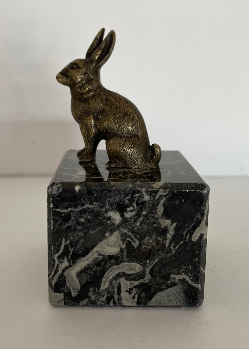 Small Bronze Subject Representing A Rabbit-photo-3