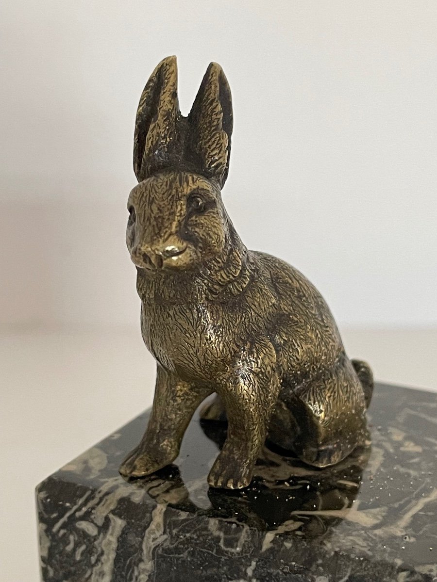 Small Bronze Subject Representing A Rabbit-photo-5