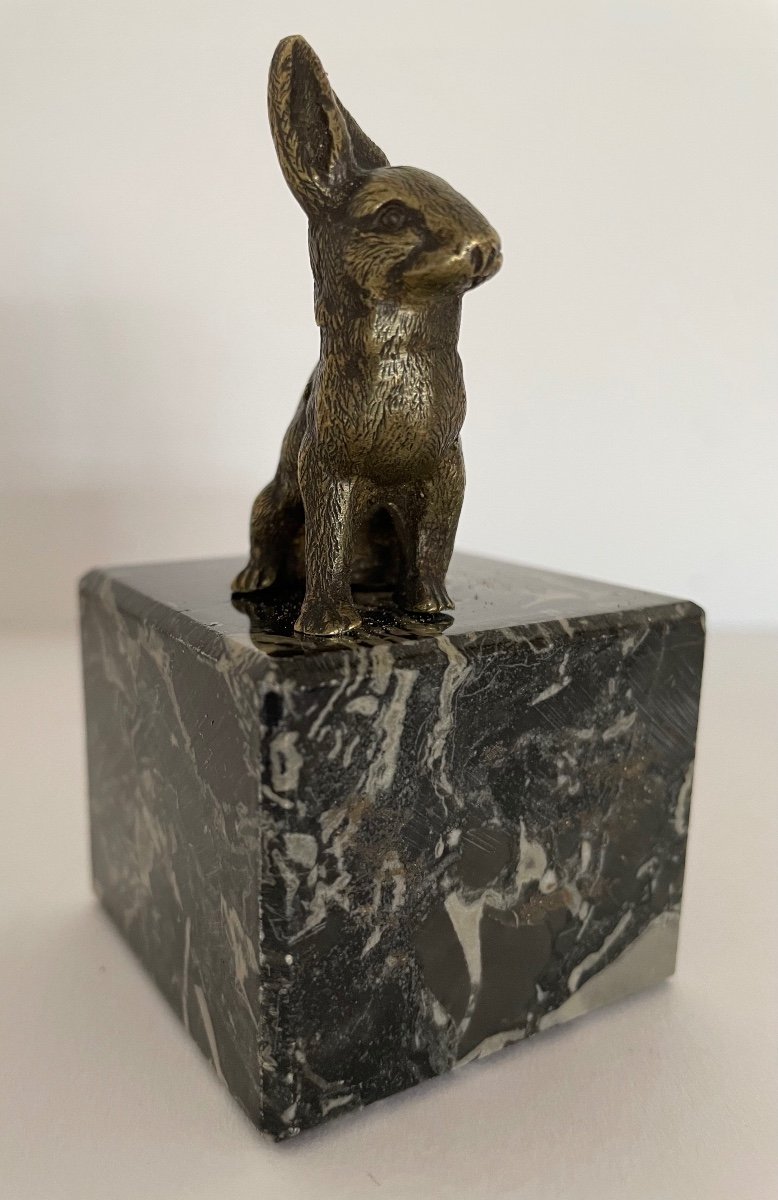 Small Bronze Subject Representing A Rabbit-photo-8