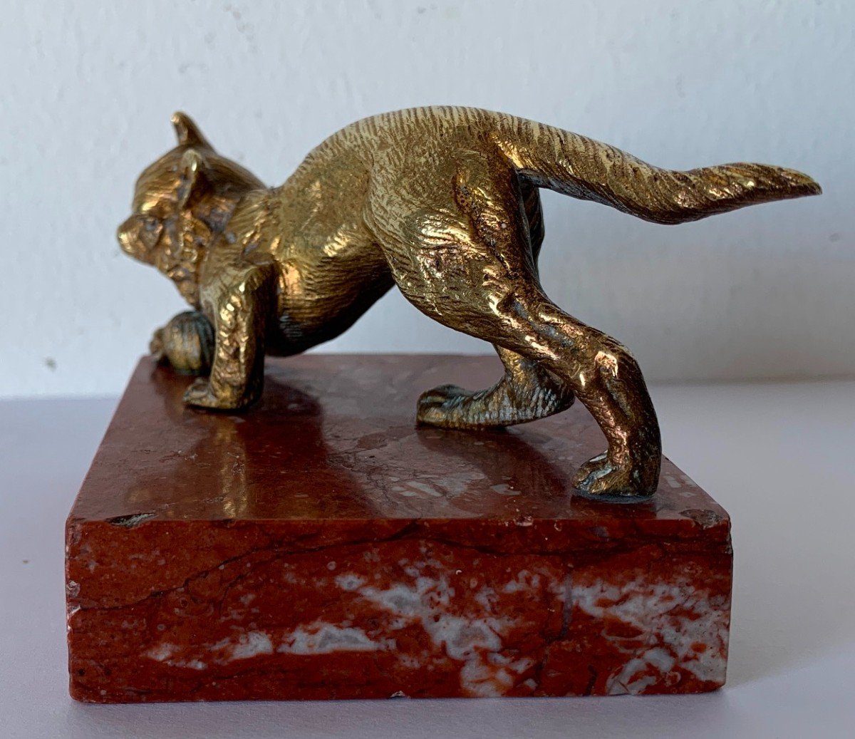 Sujet en bronze représentant un chat-photo-4