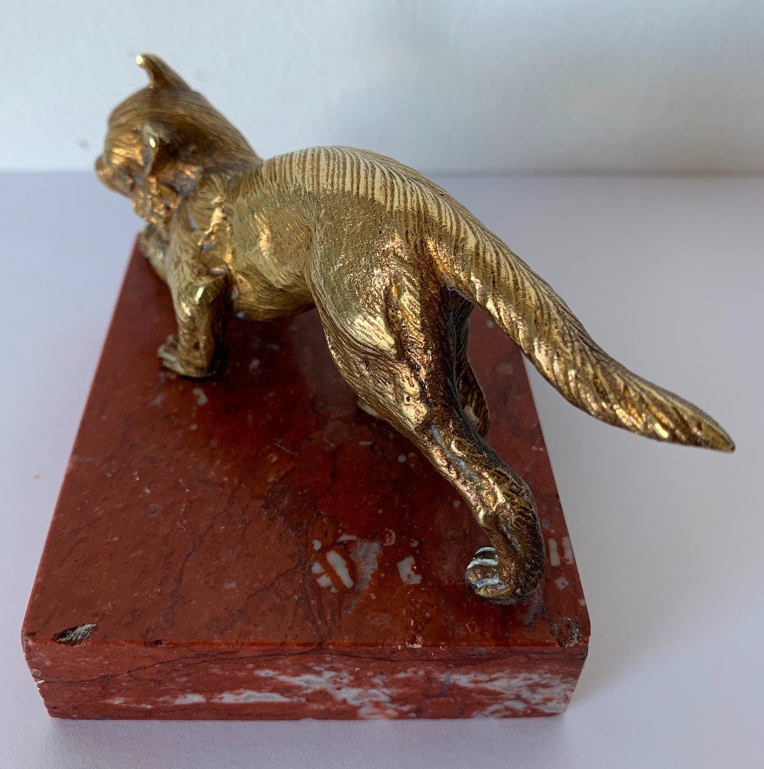 Sujet en bronze représentant un chat-photo-6