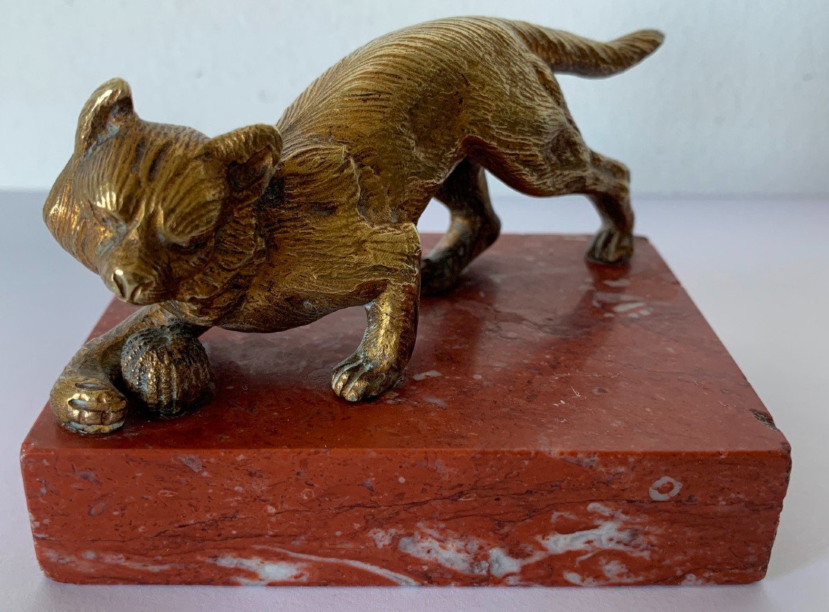 Sujet en bronze représentant un chat-photo-8