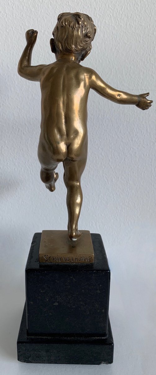 L Enfant Et La Grenouille , Sujet En Bronze-photo-1