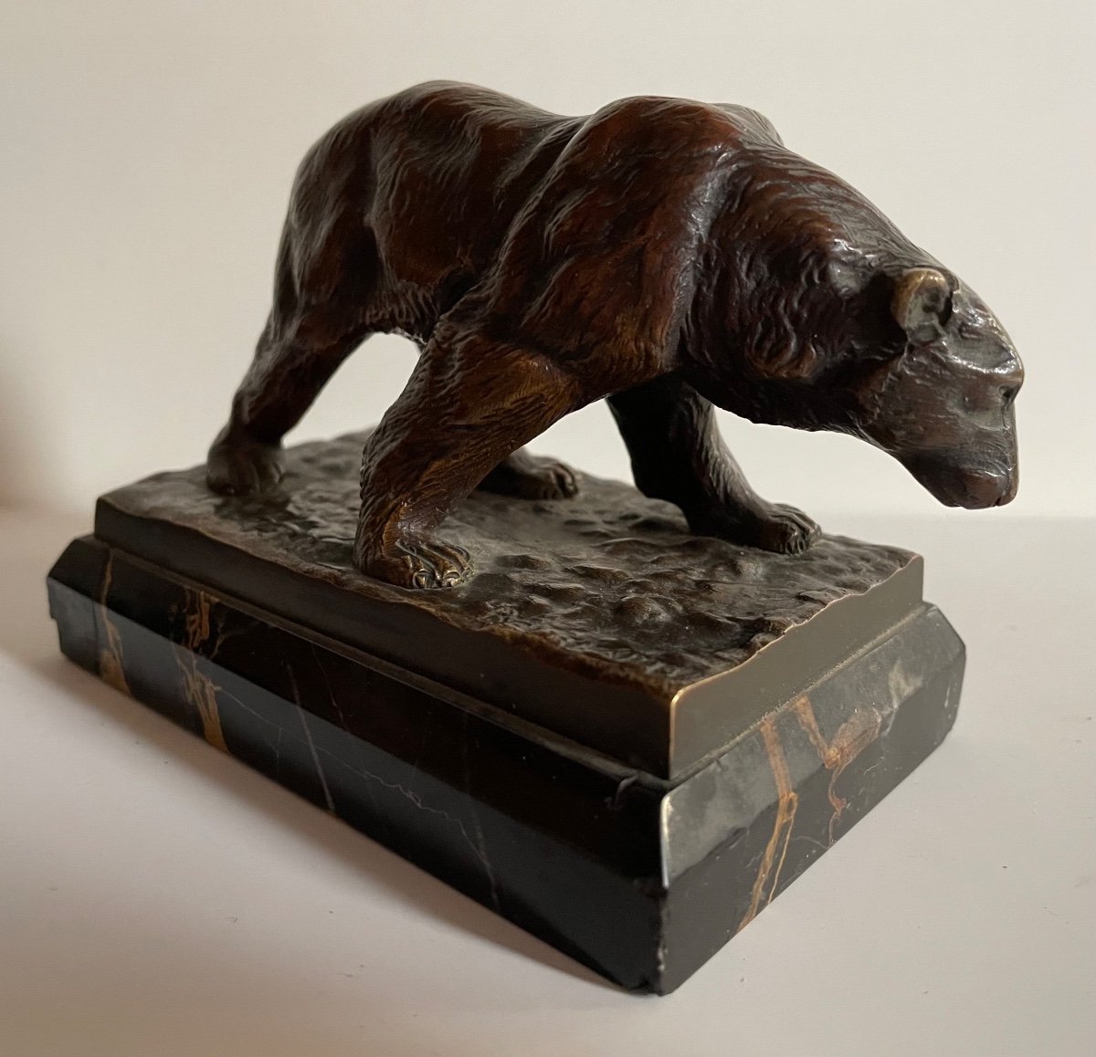 L’ours ,  Sujet En Bronze Signé Bourcart-photo-4