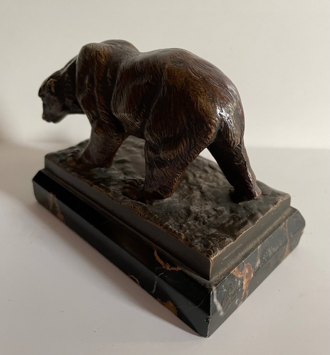 L’ours ,  Sujet En Bronze Signé Bourcart-photo-4