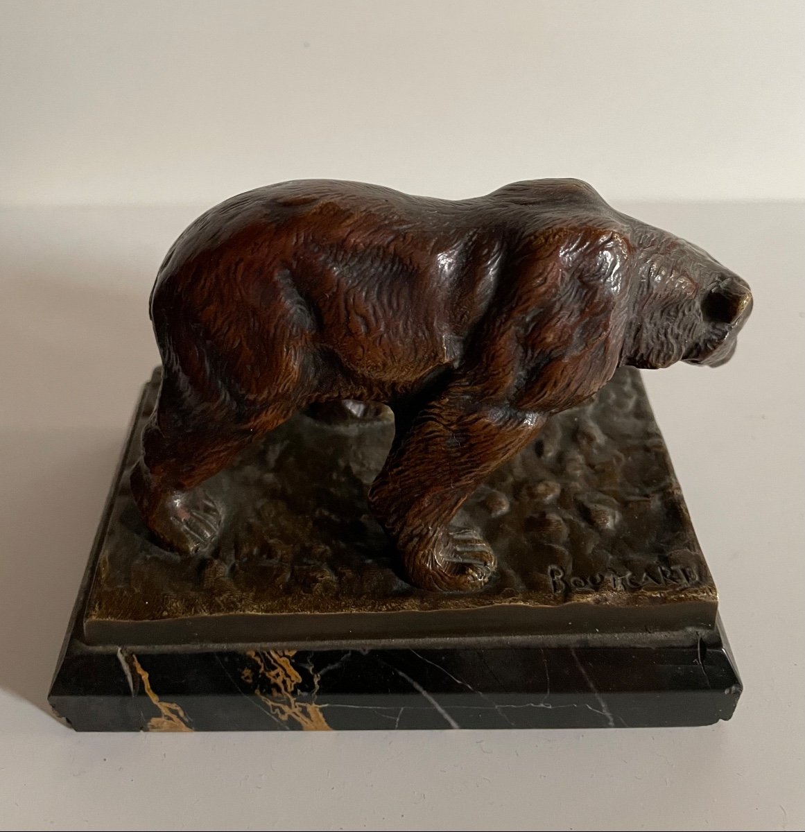 L’ours ,  Sujet En Bronze Signé Bourcart-photo-7