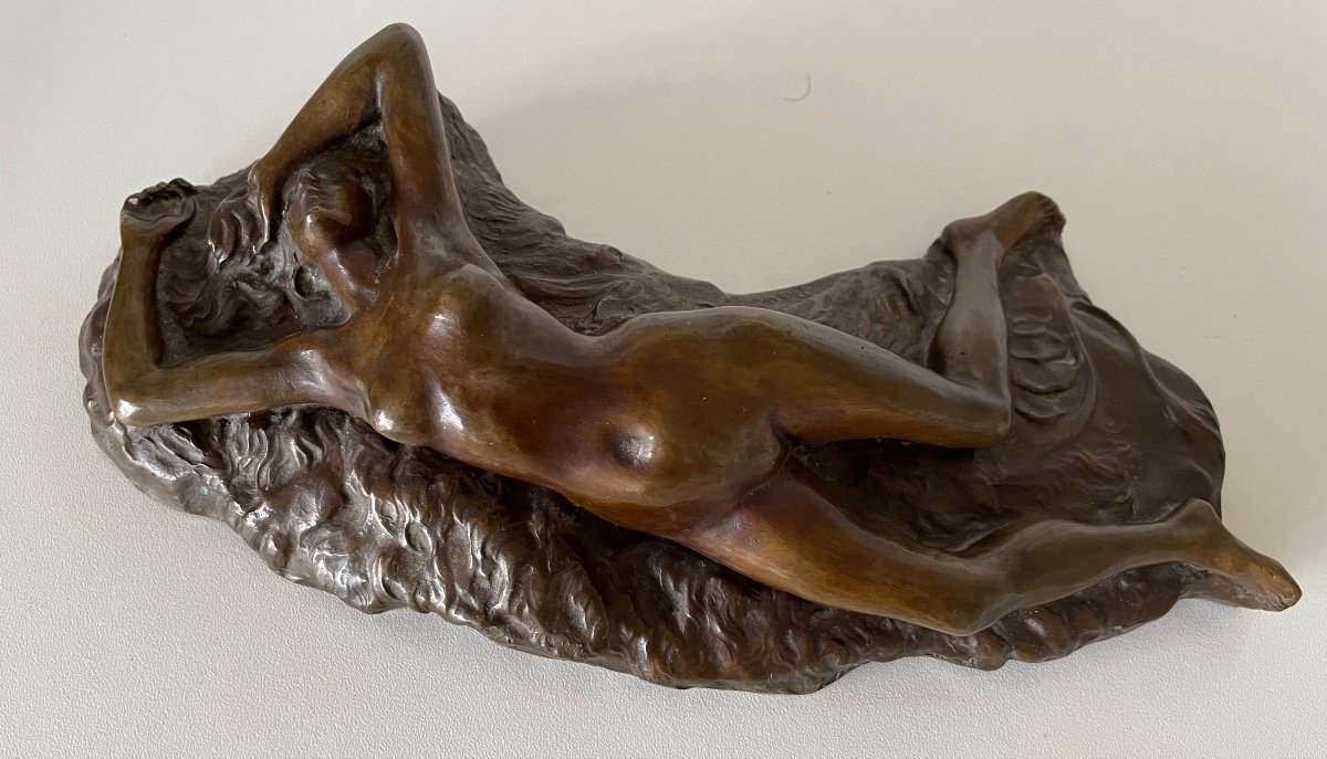 Nu Allongé , Sculpture En Bronze-photo-4
