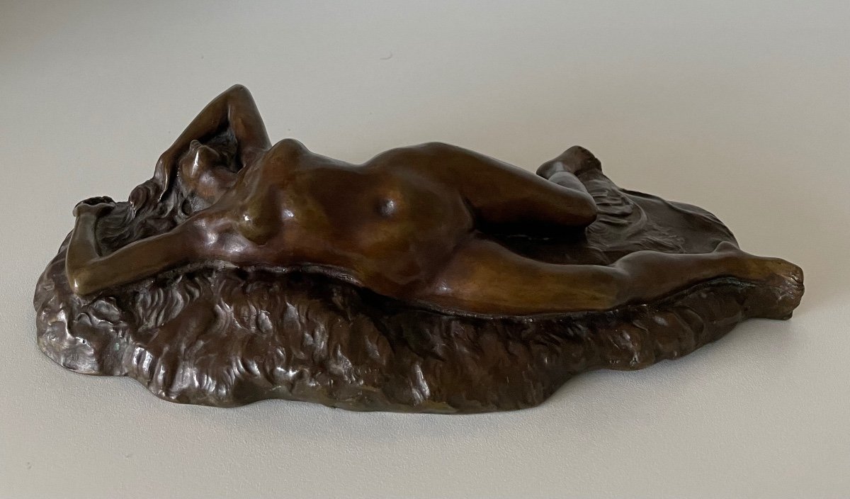 Nu Allongé , Sculpture En Bronze-photo-1