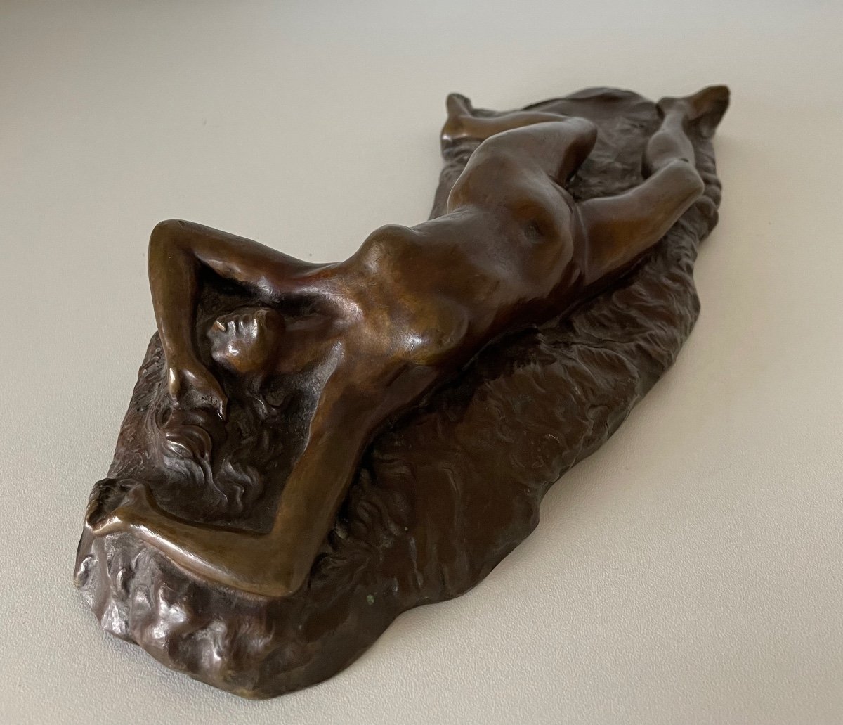 Nu Allongé , Sculpture En Bronze-photo-5