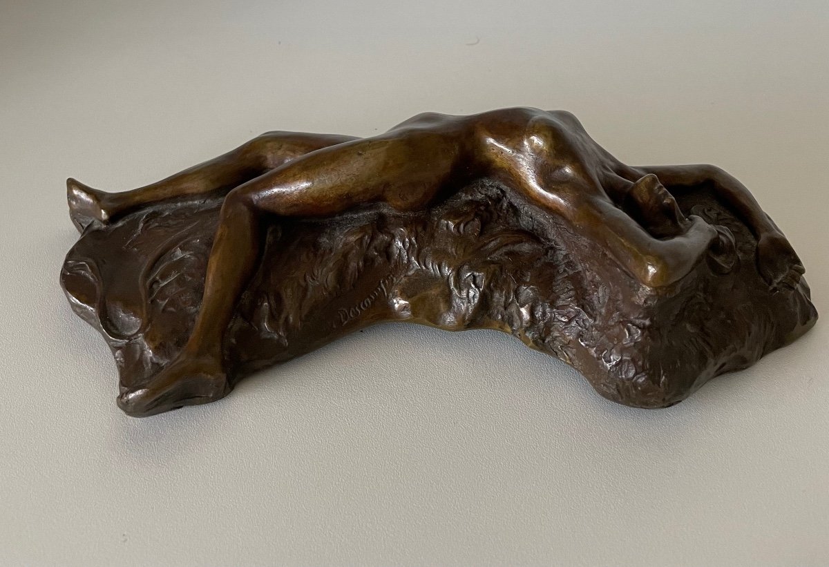 Nu Allongé , Sculpture En Bronze-photo-8