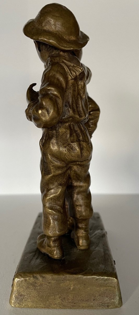 Une grave Confidence , Sujet En Bronze signé Wunsch-photo-4