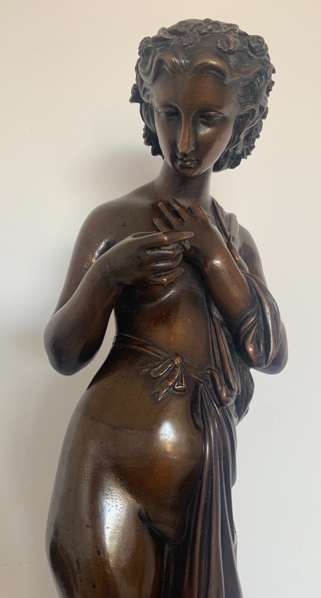 Bronze Sculpture Representing A Half-draped Woman-photo-2