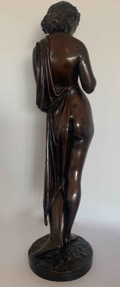 Bronze Sculpture Representing A Half-draped Woman-photo-4