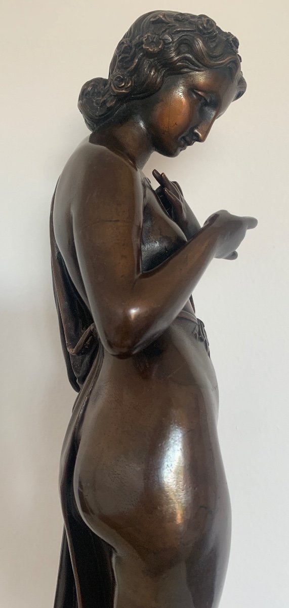 Bronze Sculpture Representing A Half-draped Woman-photo-1