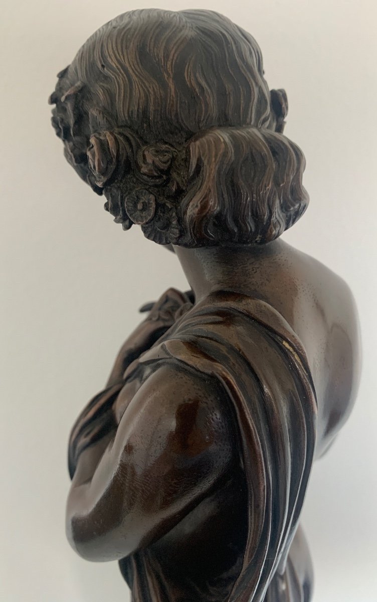 Bronze Sculpture Representing A Half-draped Woman-photo-2