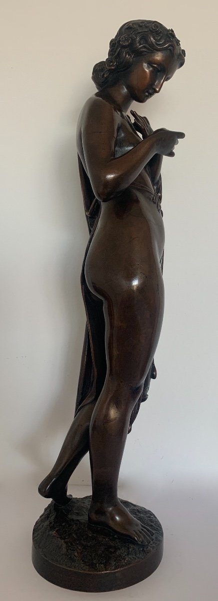 Bronze Sculpture Representing A Half-draped Woman-photo-3