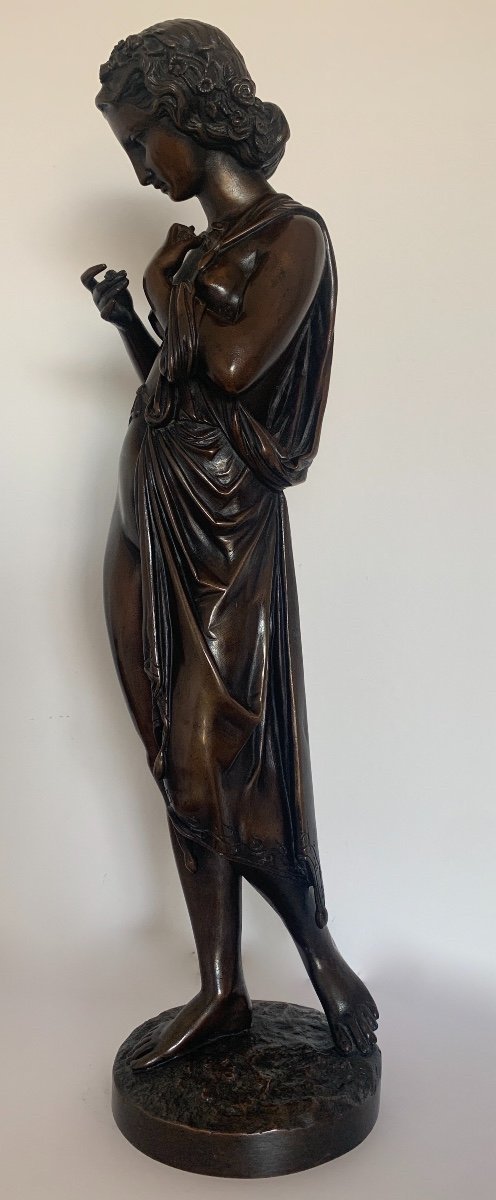 Bronze Sculpture Representing A Half-draped Woman-photo-4