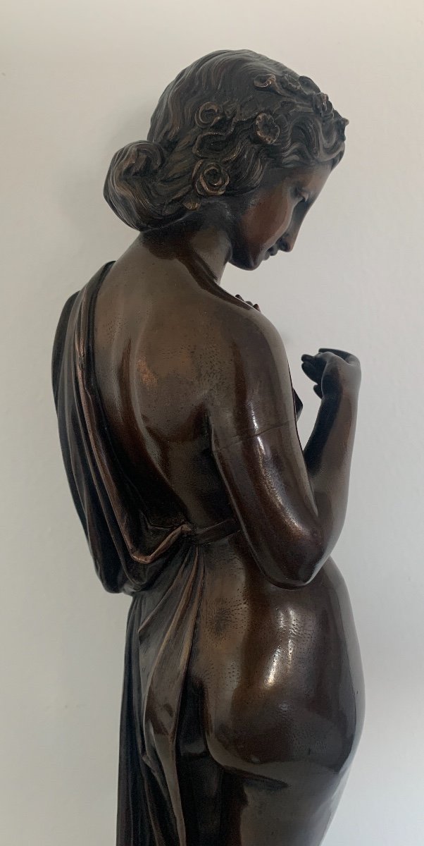 Bronze Sculpture Representing A Half-draped Woman-photo-5