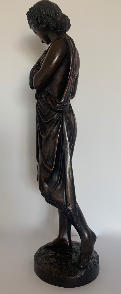 Bronze Sculpture Representing A Half-draped Woman-photo-6