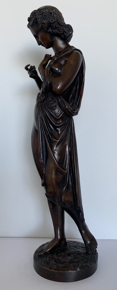 Bronze Sculpture Representing A Half-draped Woman-photo-8