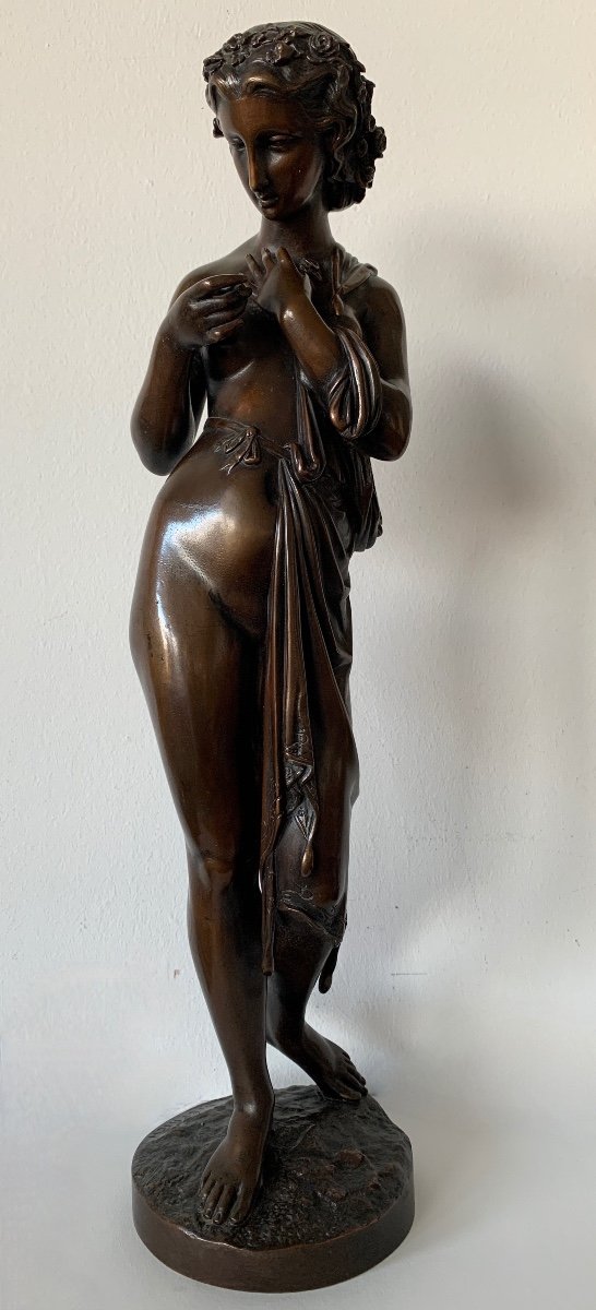 Bronze Sculpture Representing A Half-draped Woman