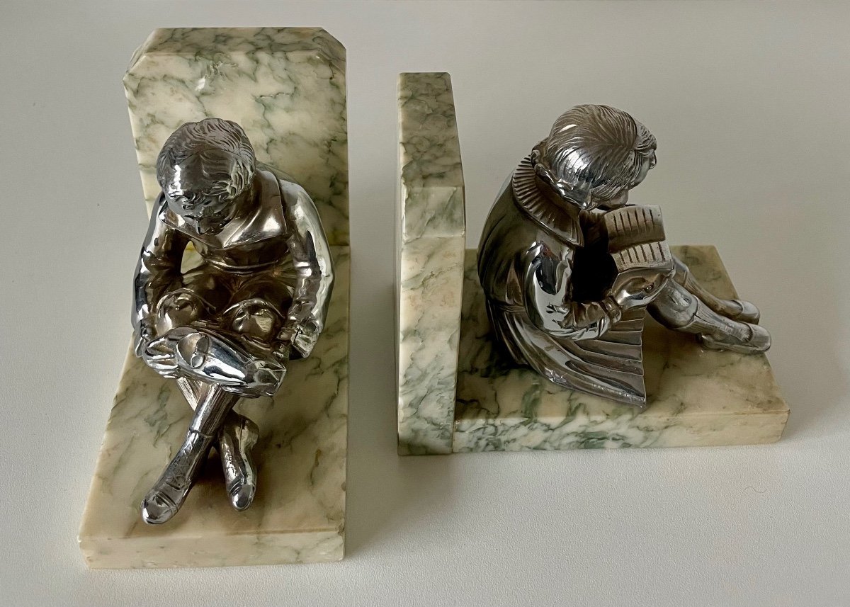 Pair Of Bookends Representing Children-photo-6