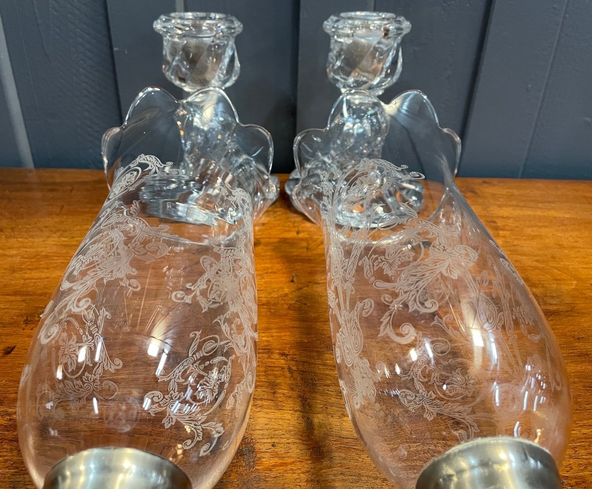 Paire De Photophores De La Maison Baccarat-photo-7