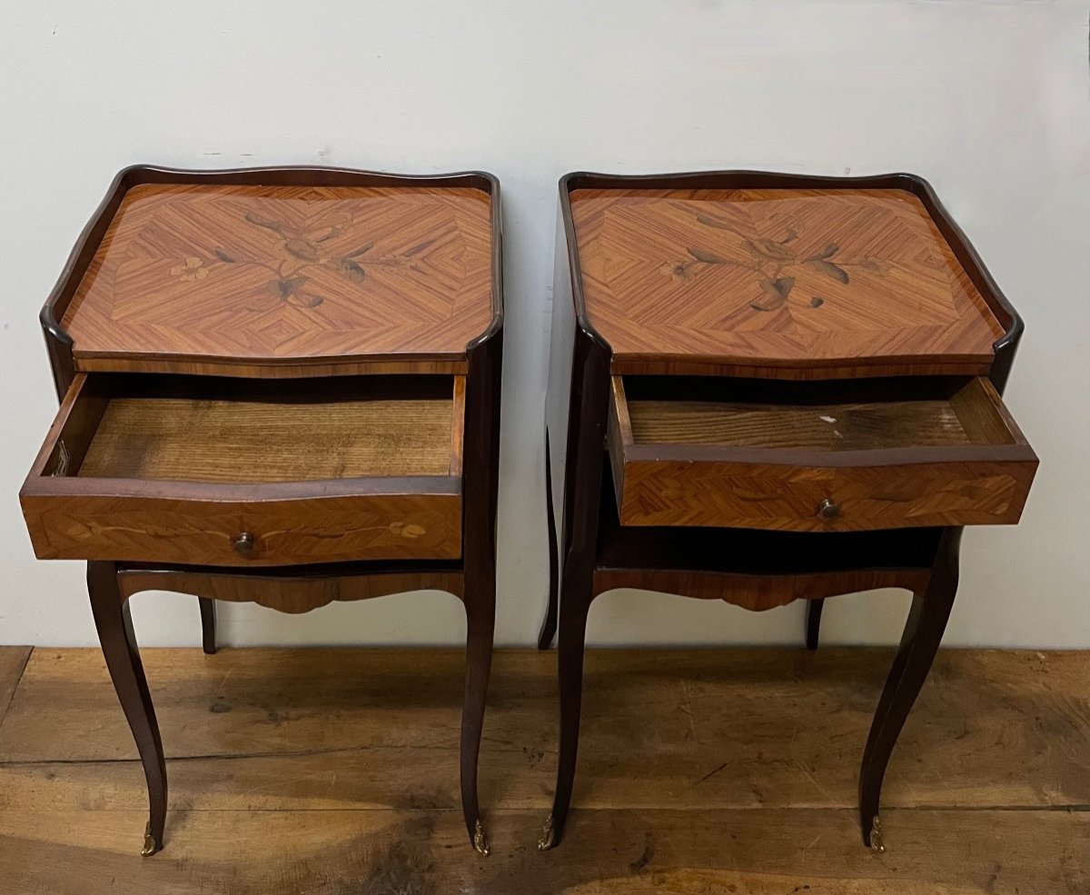 Paire De Chevets De Style Louis XV-photo-2