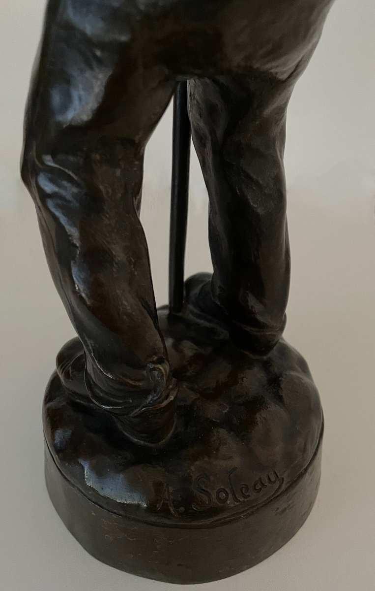 The Organist And His Barrel Organ, Bronze Sculpture-photo-8