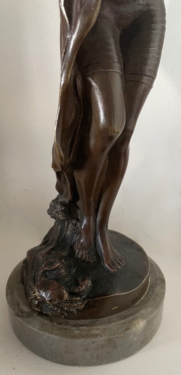 The Young Woman And The Crab, Bronze Sculpture-photo-6