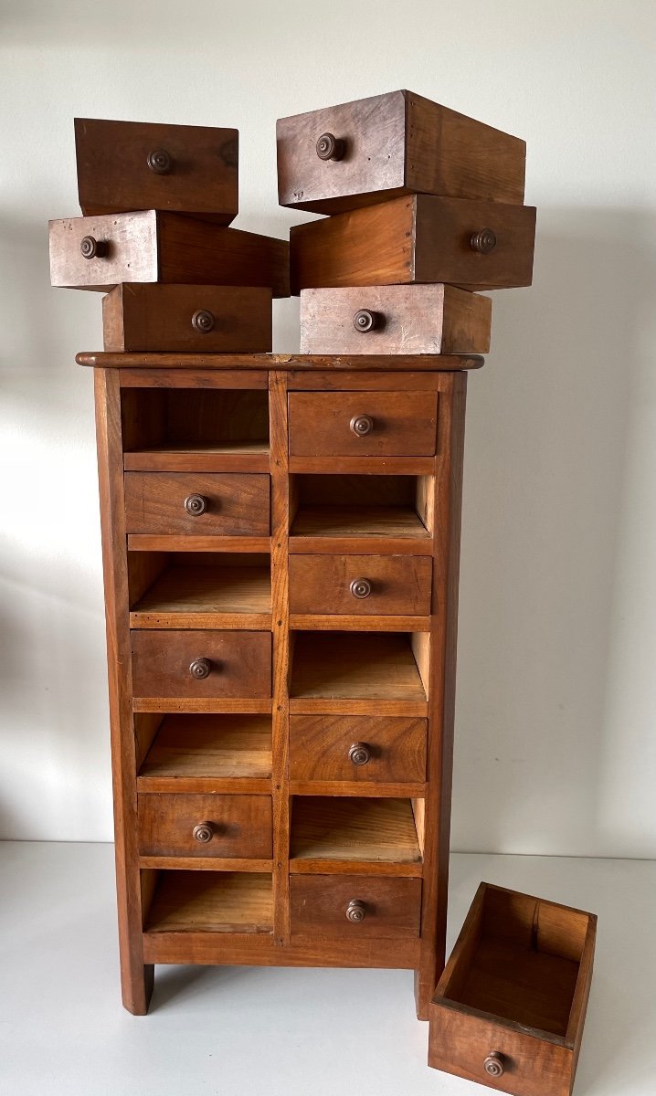Small Walnut And Cherry Furniture With Drawer -photo-4