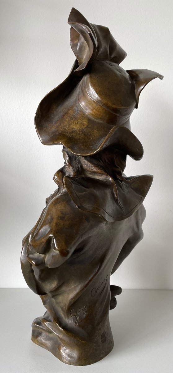 Woman With Hat, Bronze Signed Georges Coudray-photo-4