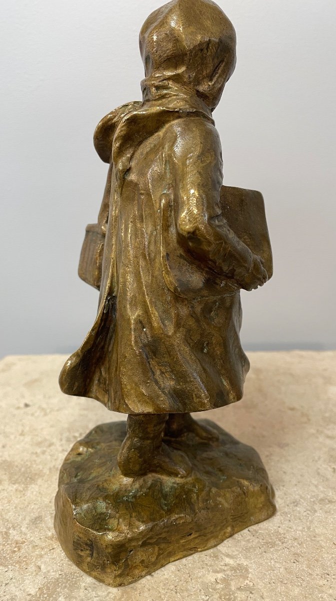 Petite écolière Lorraine , sujet en bronze-photo-7