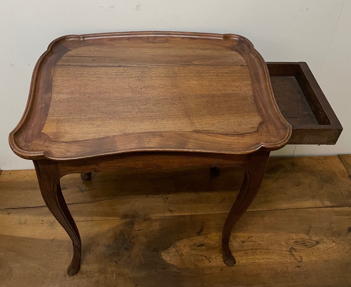 Walnut And Oak Cabaret Table-photo-5