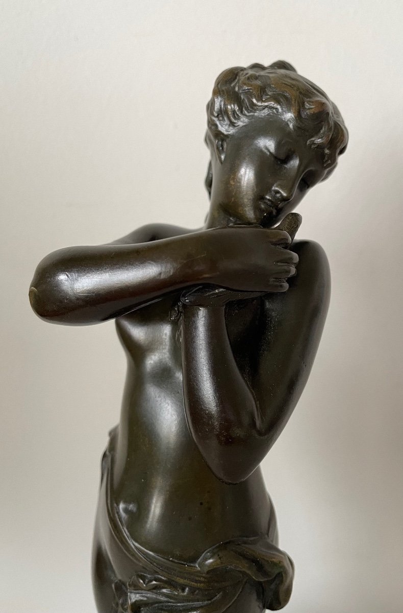Nymph With Dove, Bronze Sculpture.-photo-8