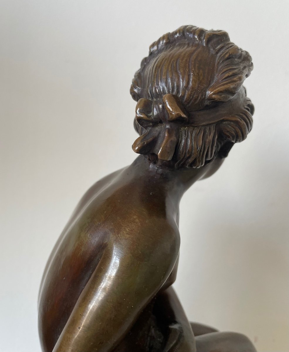 La Sortie De Bain, Sculpture En Bronze-photo-3