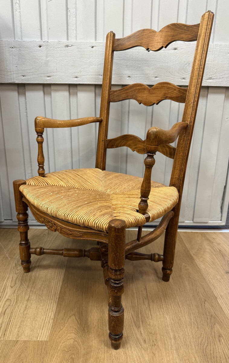 Small Provençal Straw Armchair-photo-2