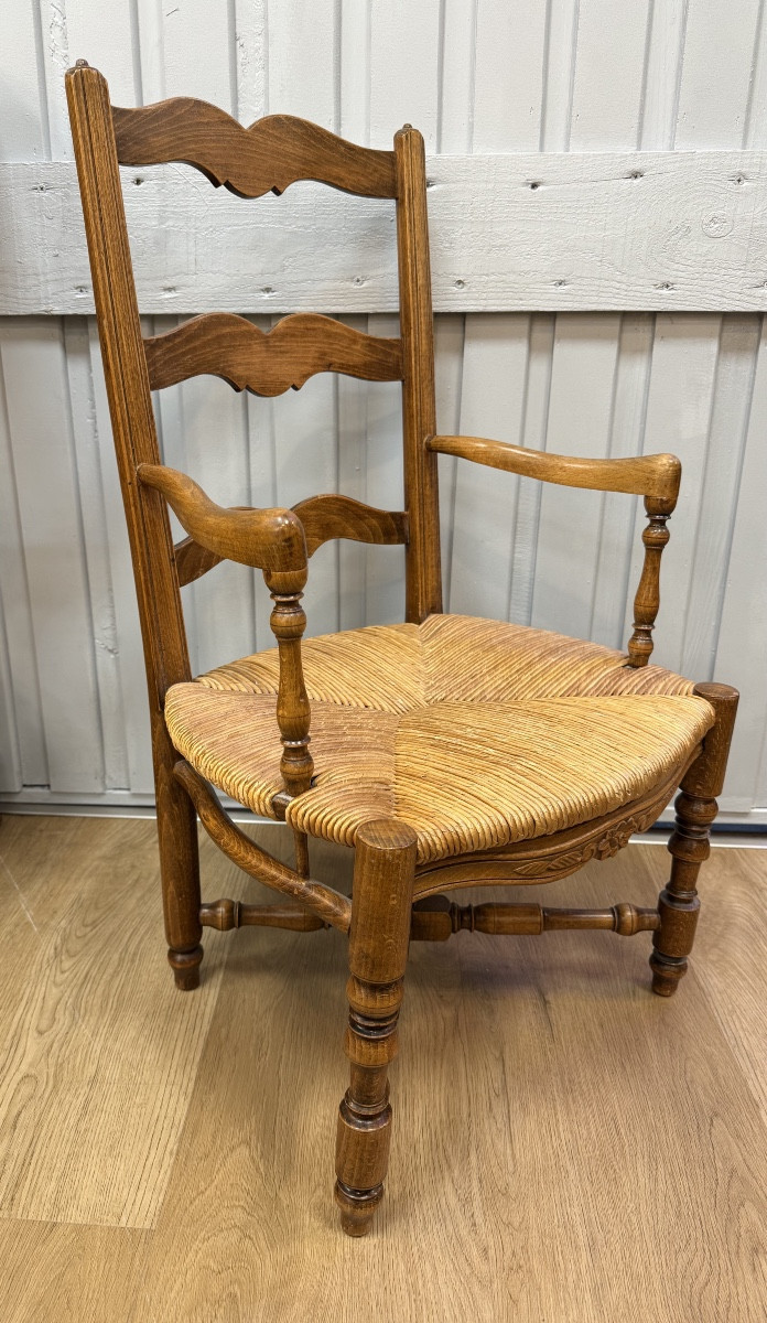 Small Provençal Straw Armchair-photo-2