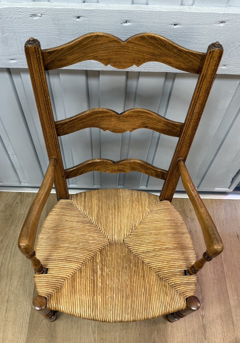 Small Provençal Straw Armchair-photo-6